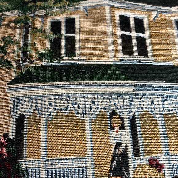 Signed Glynda Turley Tapestry Throw Pillow Yellow Plantation Children Playing - Picture 4 of 14